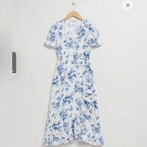NWT & Other Stories Linen Midi Wrap Dress